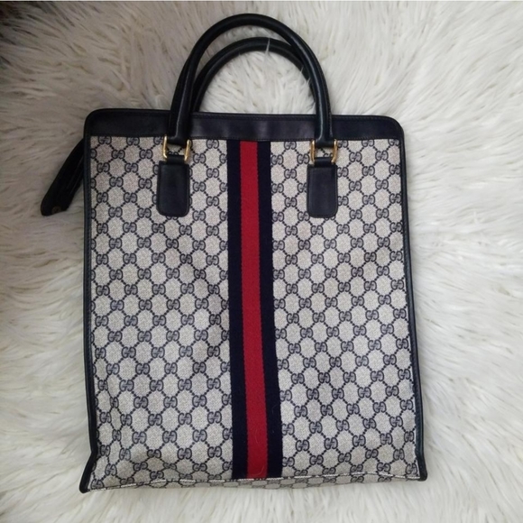 Authentic Vintage Gucci GG Monogram Supreme Sherry Web Ophidia Shopper Tote Bag - Picture 3 of 11